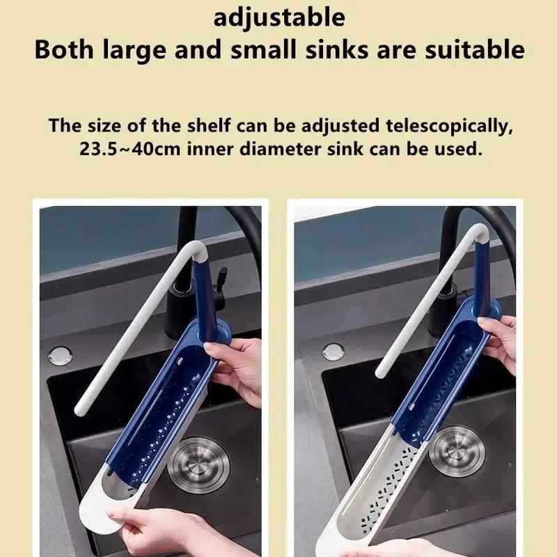 Telescopic Sink Shelf Kitchen Sinks Organizer Soap Sponge Holder Sink Drain Rack Storage Basket Kitchen Gadgets Accessories Tool