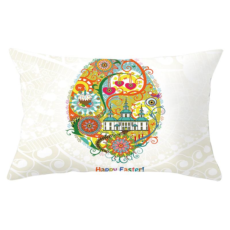 Easter Lumbar  Pillowcase Decorative Sofa Cushion Case Bed Pillow Cover Home Decor Car Cushion Cover Rabbit Pillow Case 30*50cm