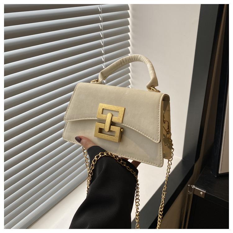 New trend retro women's casual fashion chain lock texture crossbody shoulder small square bag