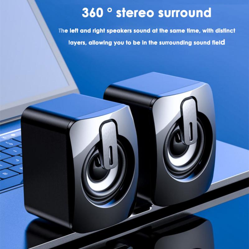 Computer Speakers Sound Box For PC HIFI Stereo Microphone USB Wired with LED Light For Desktop Computer