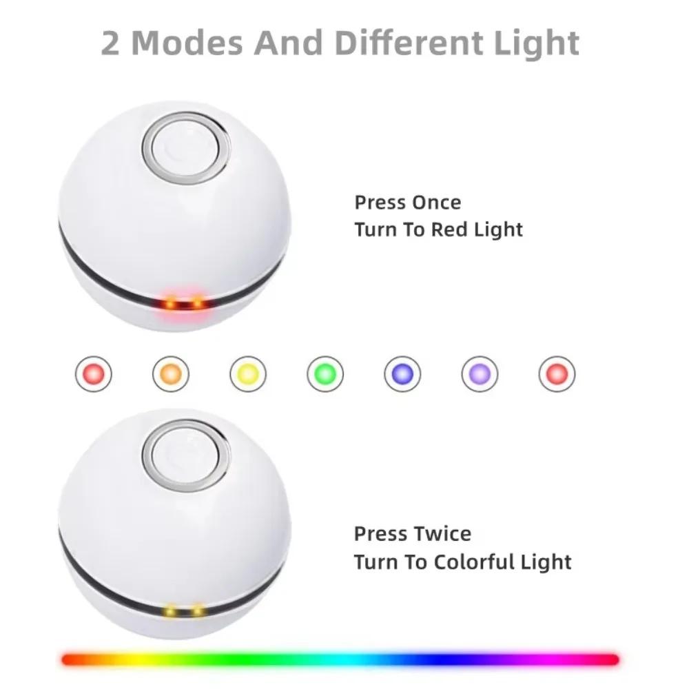 Cat Toys Automatic Smart Ball Interactive Catnip USB Rechargeable Self Rotating Colorful LED Feather Bells Toy Rotating luminous