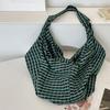 Colorful Single-shoulder Bag Plaid Women's Handbag Versatile Plaid Tote Bag  Commuting