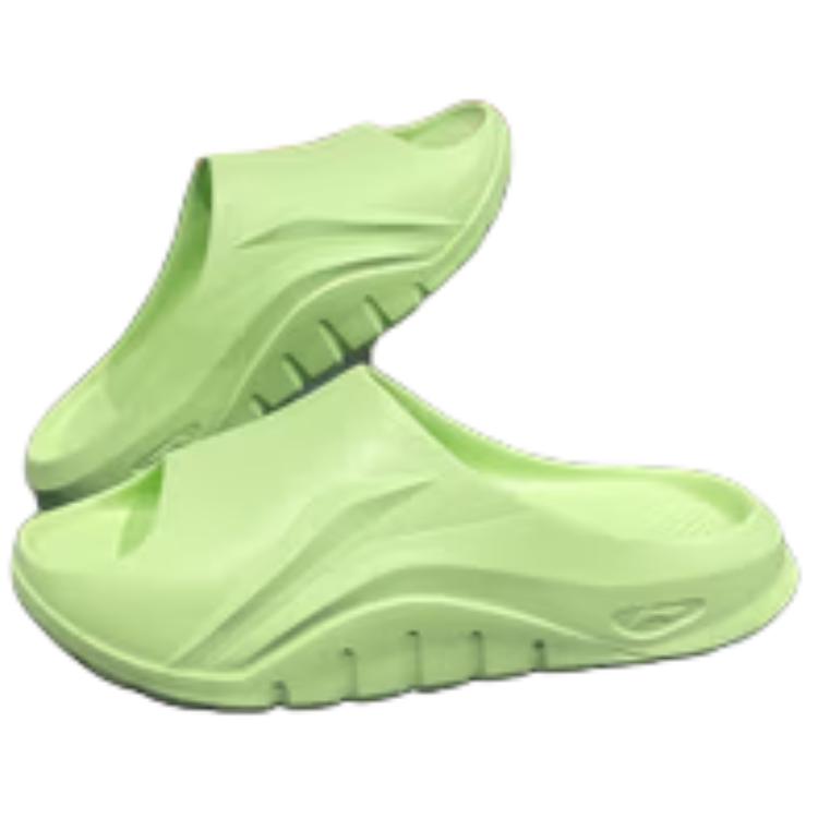 LiNing Trendy Fashion Simple Comfortable EVA Shock Absorbing Wear Resistant Non Slip Slide Sandals Unisex Footwear Green AGAW007-8
