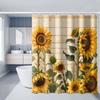 Elegant Sunflowers and Rustic Barn Waterproof Shower Curtain – Perfect for Adding a Warm and Inviting Touch To Your Bathroom