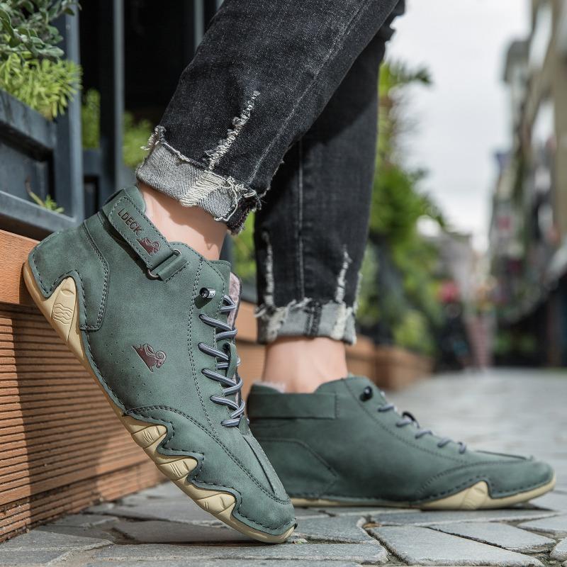 Winter Velvet Martin Boots Large Size Octopus Men's Thermal Cotton Shoes High Top Men's Sports and Leisure Shoes Comfortable
