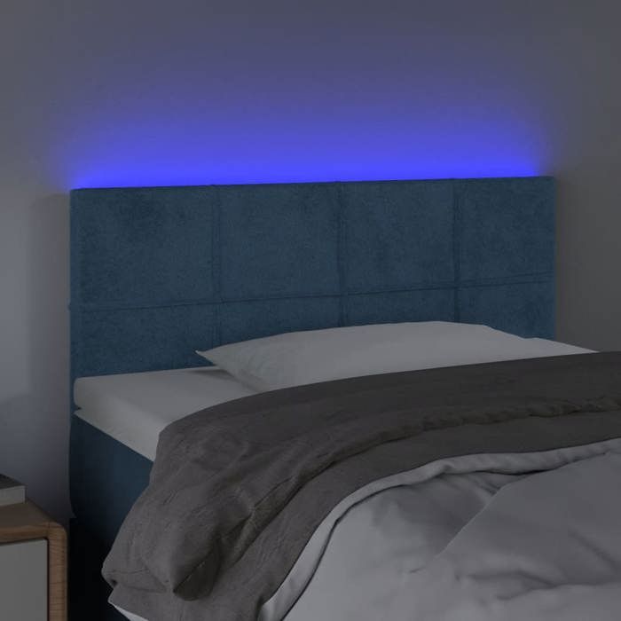 VidaXL Tête de Lit à LED Meuble de Chambre à Coucher Accessoire de Lit Simple Tête de Cadre de Lit Intérieur Bleu Foncé 3121646