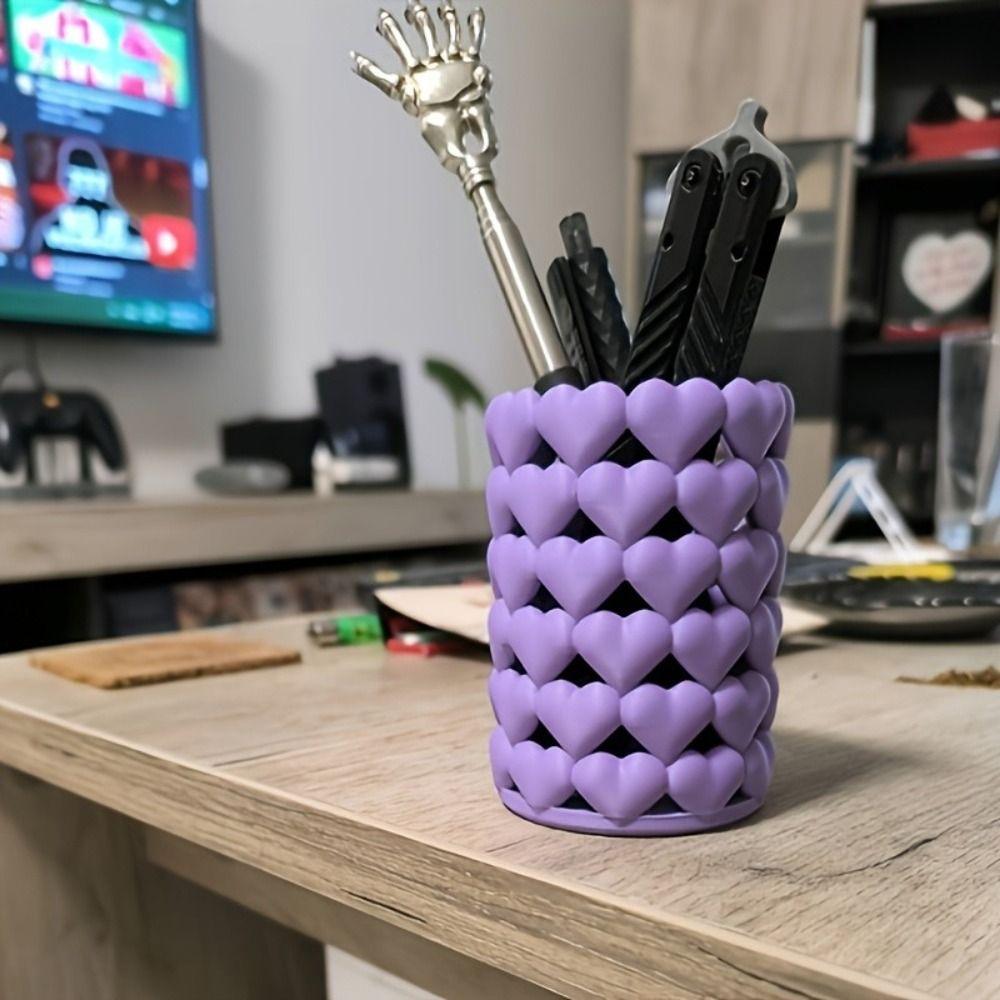 3D Printed 3D Printed Pencil Cup Hollow Desktop Storage Box Stationery Organizer  Vanity Table