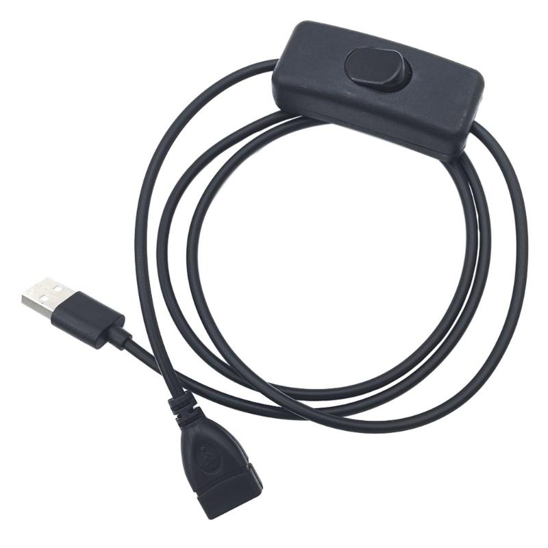 Large Power 2A USB Male to Female Connector Short Cable Manual Switches Operate Travel Friendly Designs for Electronics