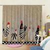 Colorful Cute Rooster Hen Pattern Printed Curtains Window Decorations Home Room Set Of 2 Made Polyester