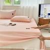 3pcs Solid Color Milk Velvet Bed Sheet Set Autumn Winter Warm Pink Bedding with 2 Pillowcases Soft and Skin-friendly Bed Cover
