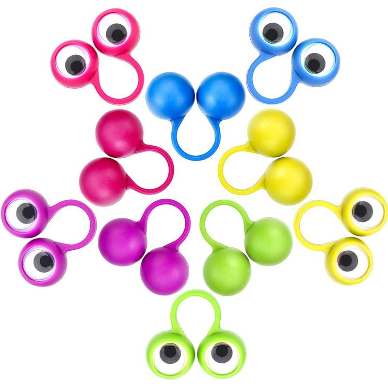 20PCS Globes oculaires en plastique amusants Bague au doigt Cadeaux de fête Cadeaux de Noël Anniversaire Prix scolaires Récompenses de classe pour adolescents Enfants
