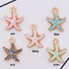 Korean Alloy Pearlescent Seashell & Starfish Pendant for DIY Jewelry Accessories