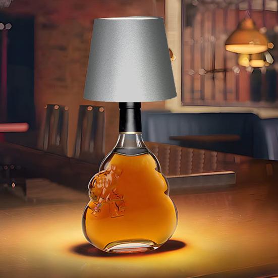 Wine Bottle Lamp Wireless Light USB Rechargeable Dimmable Touch Control Soft Glow Flicker Free LED Wine Bottle Light