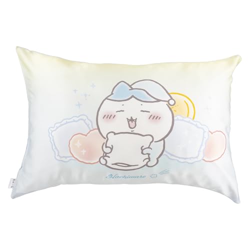 

MORIPiLO Chiikawa Pillowcase, 100% Silk, Hachiware Goods, Blue, 43x63cm, Anti-Friction, Night Care, Silk with Tencel Backing, Zipper Closure, Characte