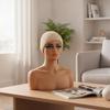Mannequin Head with Shoulders Skin Tone Female Bust Lightweight