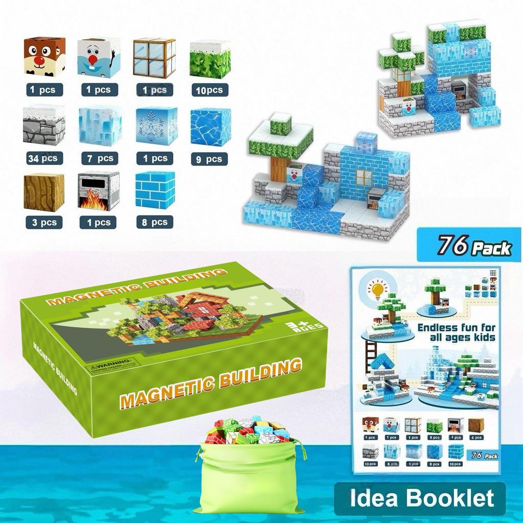 Magic Magnetic Forest Blocks - Magnetic Cube Building Set for Kids