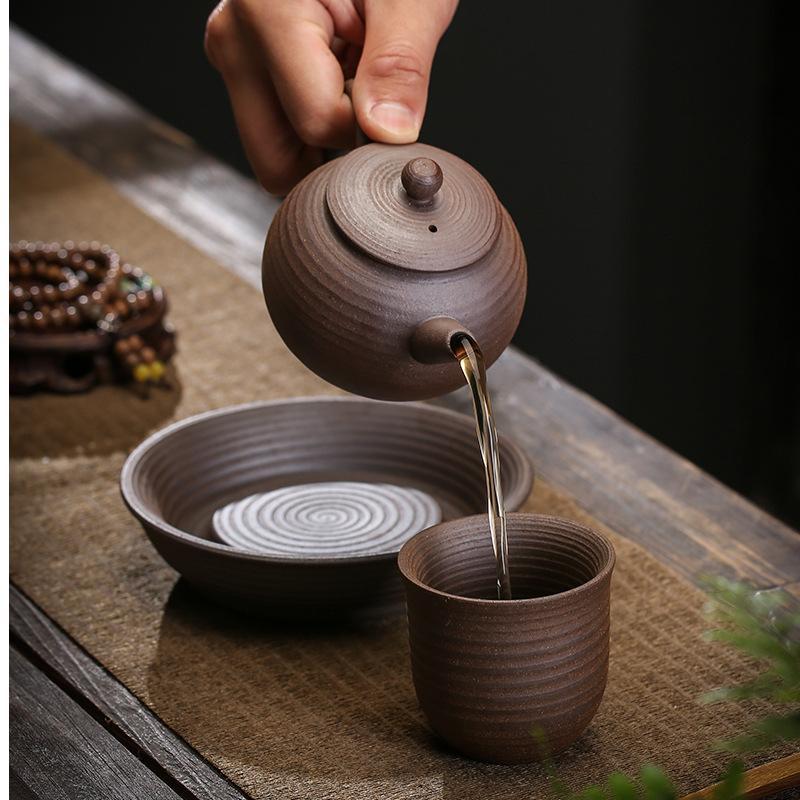 Stoneware pot side handle teapot ceramic single household Chinese style tea making pot single pot anti-scalding