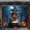 2D Flat Banner, 1pc Halloween Happy Garage Door Banner, Skeleton Witch Boiling Magic Soupzyc