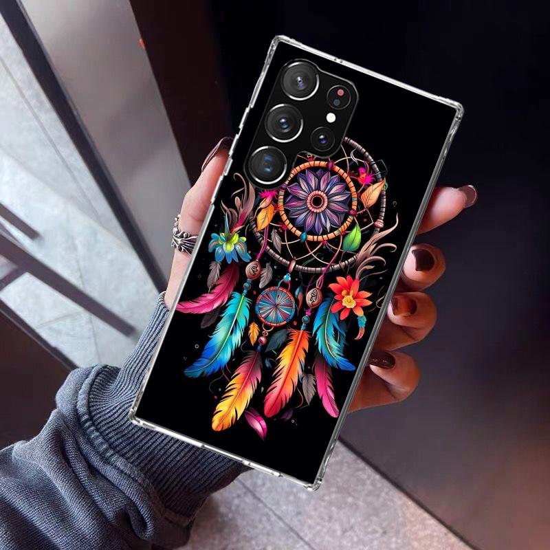 

Retro Feather Dreamcatcher Phone Case For Samsung Galaxy S23 S24 S25 Edge S26 Ultra S22 + S21 Plus S20 FE Cover Silicone Print S Samsung S25
