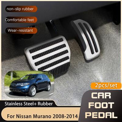 Stainless Steel Car Pedals For Nissan Murano 2008 2009 2010 2011 2012 2013 2014 Gas Accelerator Brake Non-Slip Pedal Cover Pads