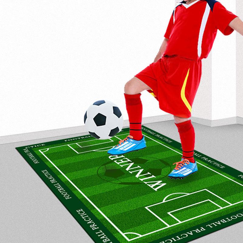 Fußballfeld-Trainingsmatte, Teppich, Fußballspiel, Siegerlogo, Kinderaktivität, rutschfest, Heimdekoration, Wohnzimmerteppich