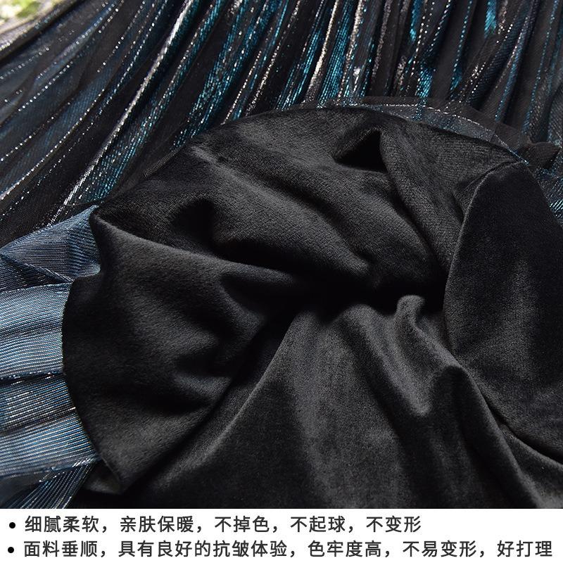 Slim Skirt Midi Length Women's Versatile High-waisted Puffy Pleated Skirt