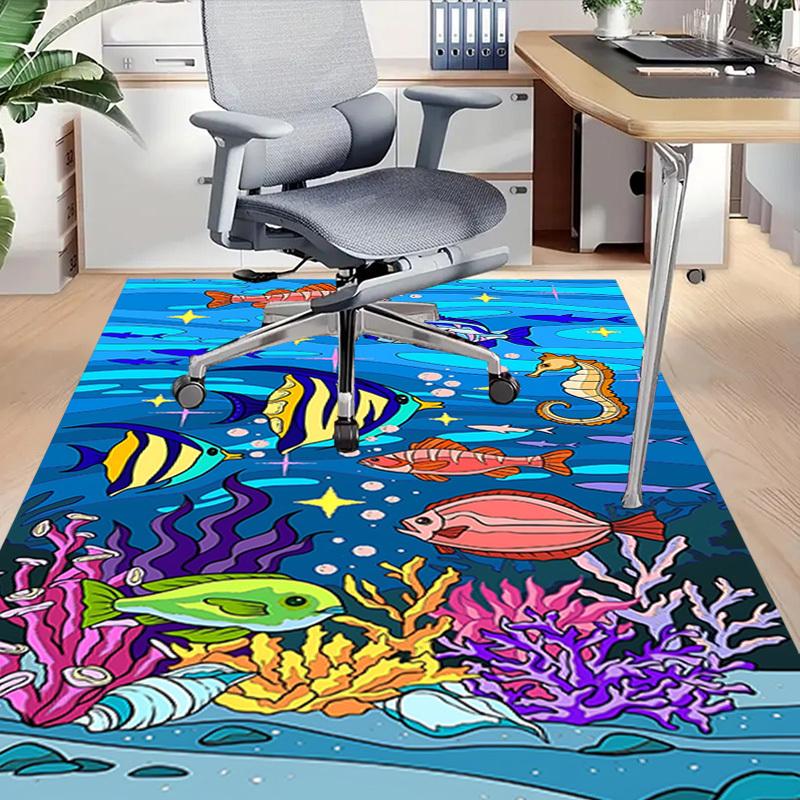 1pc sea life oceanic Carpet Anti Slip Polyester Floor Mat for office.Bedroom