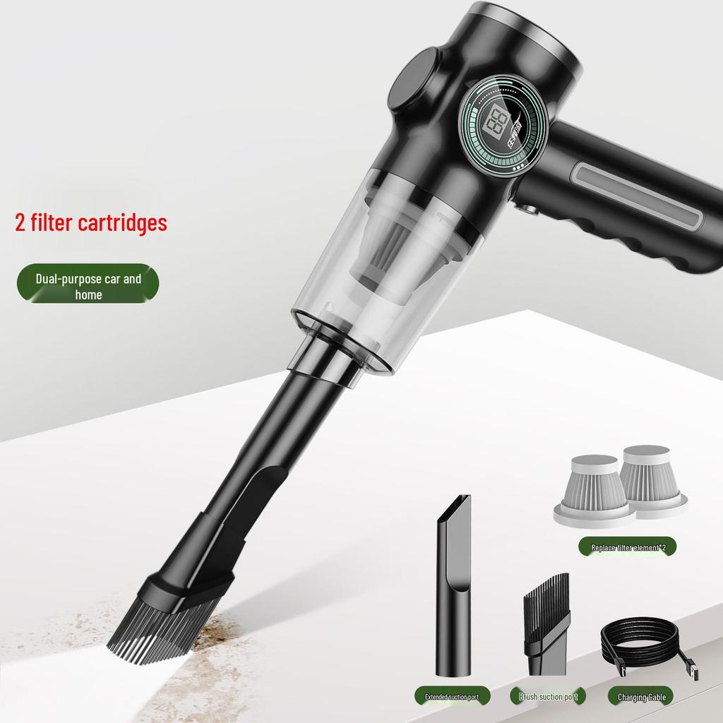Portable Wireless Car Vacuum Cleaner with Battery Display and High Suction, Handheld Duster & Blower for Household Use