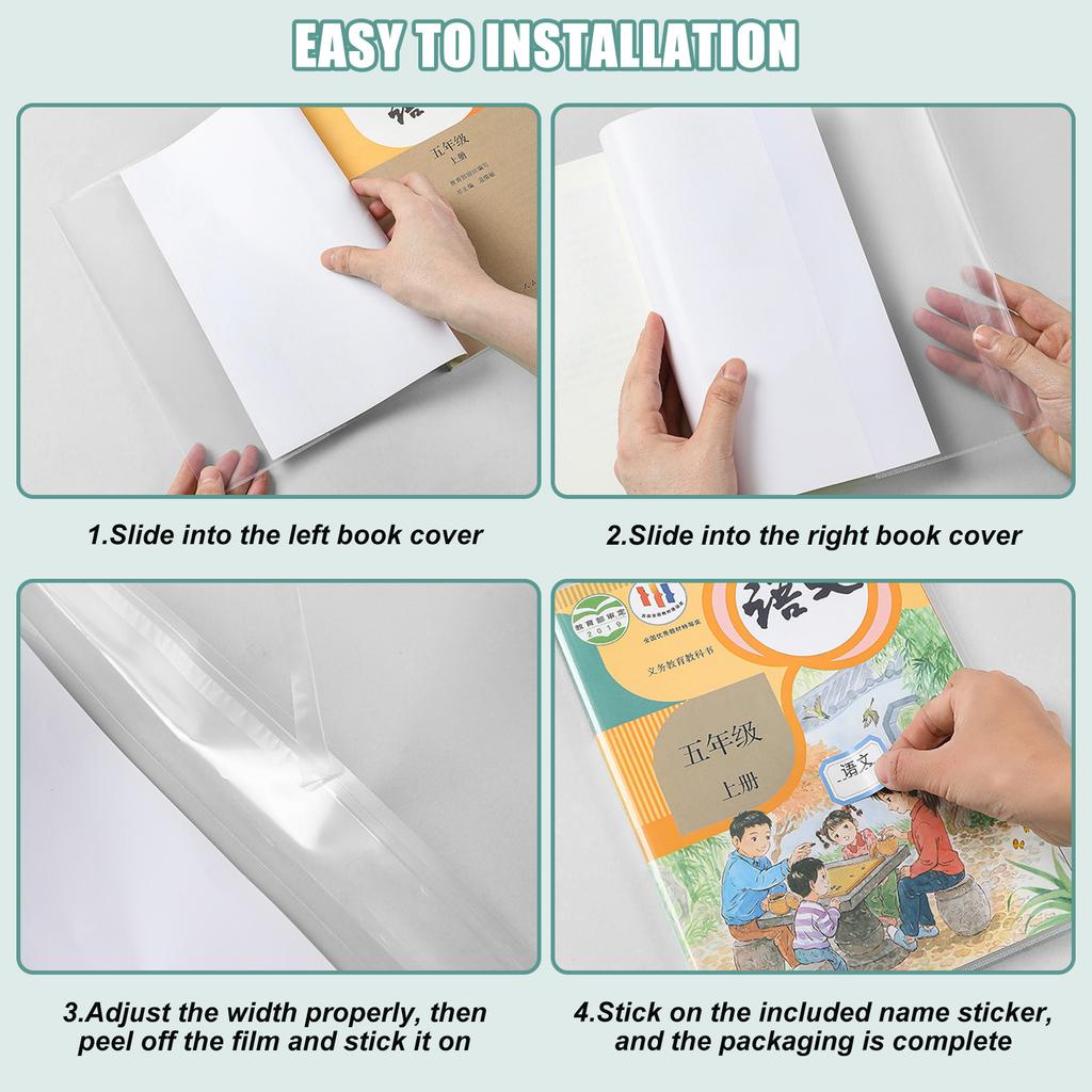 10 Pezzi Copertine Protettive per Libri Scolastici Fogli Trasparenti in PP Riciclabile Dimensioni Flessibili Resistenti allo Strappo Essenziale per l'Aula