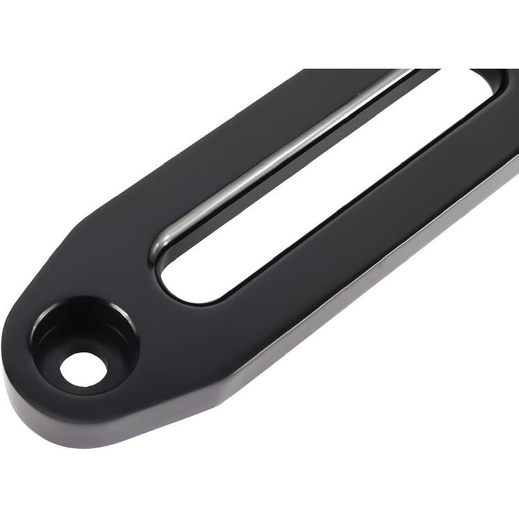 6" Billet Polished Aluminum Hawse Fairlead Load Capacity 3500-5500 LBs with Mounting Hardware for Synthetic Winch Rope (Black, 6")