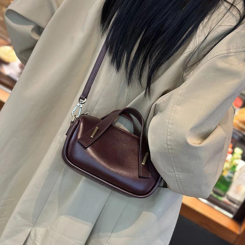 

Сумка, Ручная сумка из натуральной кожи, Сумка на одно плечо, Нишевое качество, Маленькая сумка из коровьей кожи, Женская сумка через плечо кофейный