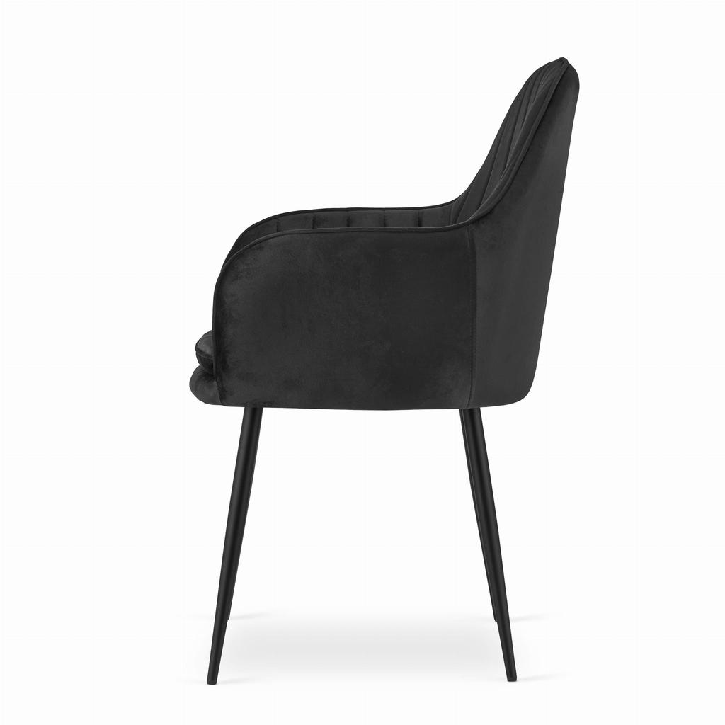 LUGO Chair - Black Velvet / Black Legs X 1