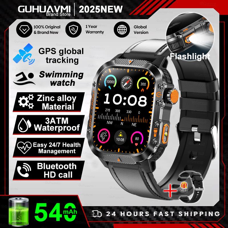 New Outdoor Sport GPS Position Smart Watch Men 10ATM Waterproof Compass Altimeter Bluetooth calling Fitness Smart Watch