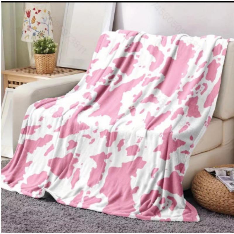 Cute Cow Print Blanket Soft Warm Plush Throw Blanket Fleece Flannel Lightweight Travel Blankets Cozy All-Season Couch Blankets