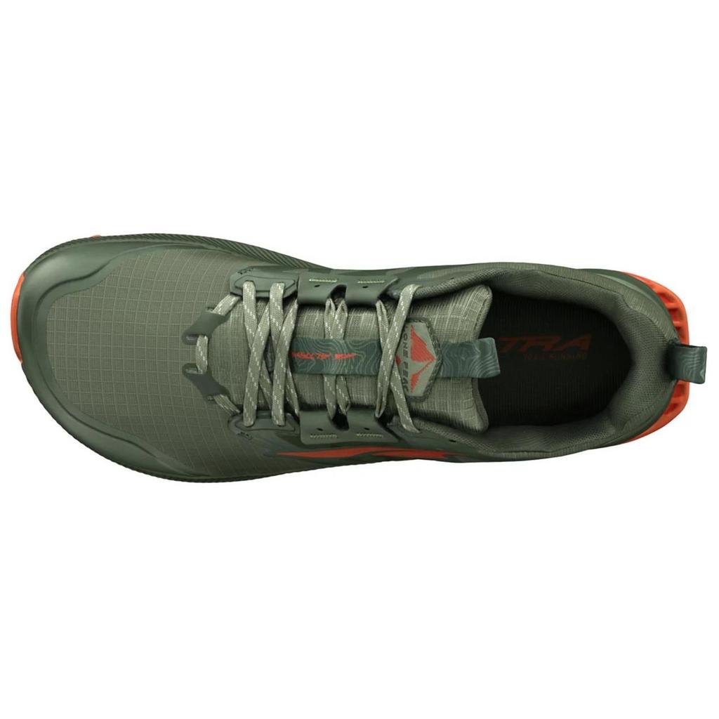 Altra Lone Peak 8 Bequeme Sports-Mesh-Schuhe Stoßdämpfend Rutschfest Langlebig Niedrig geschnitten Trailrunning-Schuhe Herren Sneaker Grün Orange AL0A85NC315