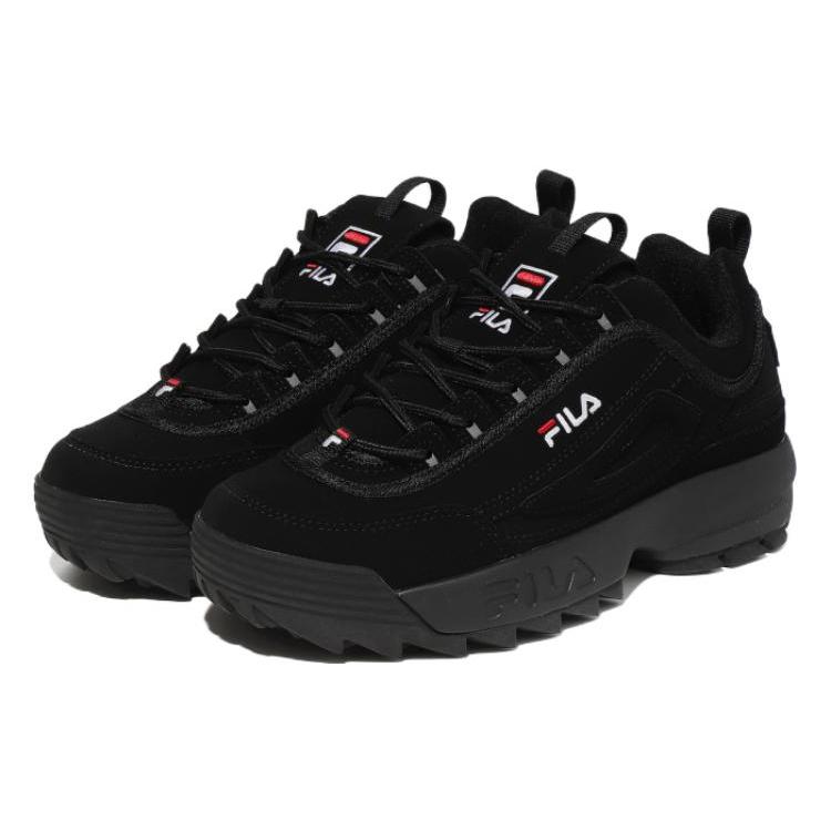 Fila Disruptor 2 1998 Cuero Sintético Resistente a la Abrasión Resistente a la Abrasión Zapatillas Casuales de Corte Bajo Unisex Todo Negro 1FM00864F_001