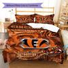 Cincinnati Bengals Pattern Bedding Set Quilt Cover Pillowcase Home Decor Gift (1 * duvet cover + 2 * pillowcase, without core)