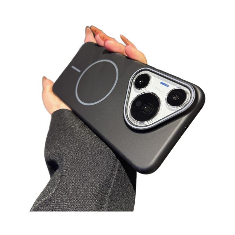 Suitable for Huawei P70 Ultra Soft PC Magnetic Suction Phone Case P60pro Solid Color Skin Feeling P50 Protective Case Large Hole