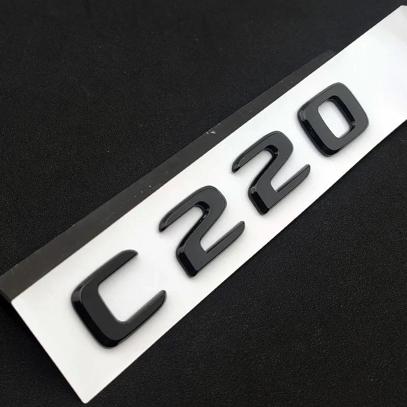 FCUI6 ABS Black Chrome Letters 3D Car Trunk Letters Badge For Mercedes Benz C 200 220 300 C200 C220 C300 C320 Logo Sticker Accessories