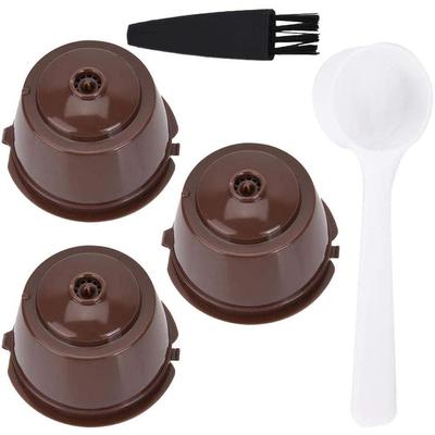 3 Pièces Capsules à Café Réutilisables Capsules Rechargeables Capsules Réutilisables en Plastique Filtres à Café Rechargeables avec Cuillère et