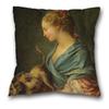 Artistic oil painting pattern throw pillow cover with short plush print living room sofa decoration cushion cover pillow covers