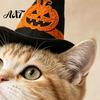 Pet Store Promotional Accessory Halloween Witch Hat, Bows/Pumpkins Decor, Adjustable Felt Cute Cat Hat Costume Accessory, Lightweight Comfortable