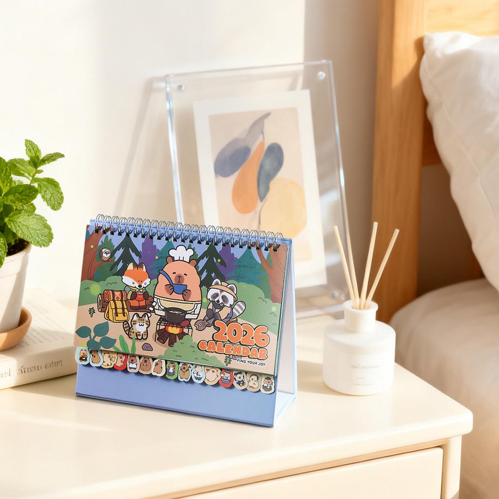 Desktop Calendar - New Cartoon -Shaped Notebook - 12-Month Vertical Calendar - Suitable For Friends, Family, School, Workplace, Apartment, Art Studio