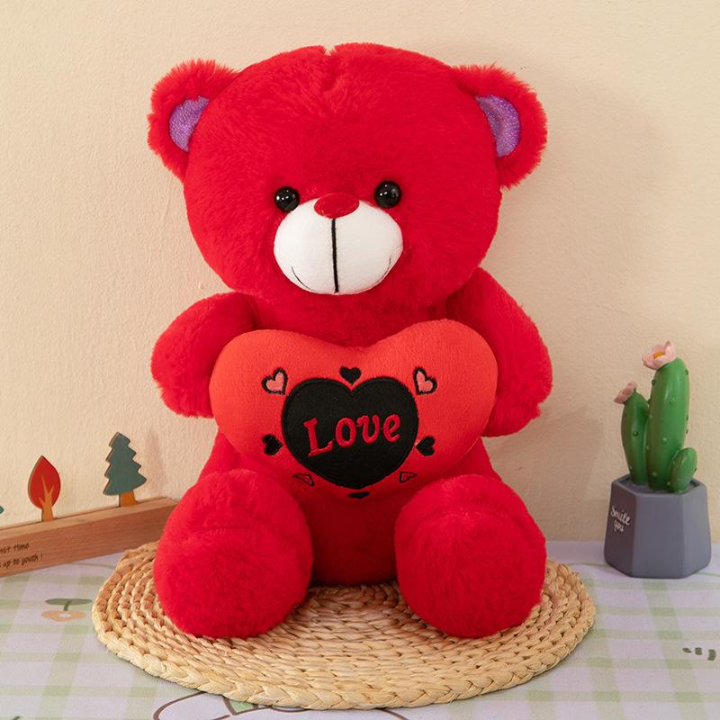 Cross-border Soft Cute Bear Doll Doll Plush Toy Love Bear Doll Sofa Throw Pillow for Girlfriend Gift