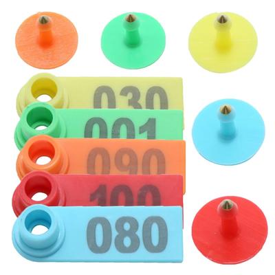 100 Pièces Étiquettes d'Oreille Porcs Bétail Moutons Chèvres Boucles d'Oreilles Marquage Numéros Imprimés au Laser Panneau d'Information Carte d'Identification Animal d'Élevage