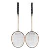 Set di 2 Racchette da Badminton Leggere in Lega di Ferro Monopezzo con Borsa portaoggetti per Principianti