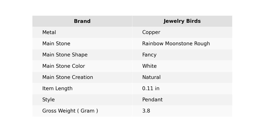 Rainbow Moonstone Rough Gemstone Copper Electroformed Handcrafted Ethnic Pendant V-38