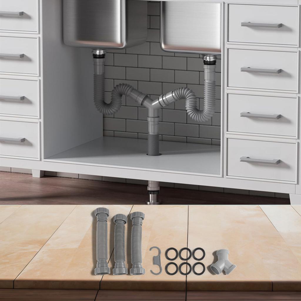 Comprehensive Drainage Kit Adjustable P Trap Drainage Maintenance Convenient Maintenance Design Extendable From 20 To 80 Cm