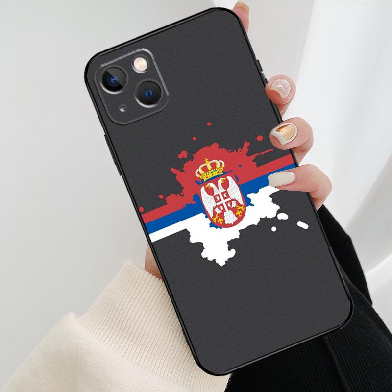 Flag of Serbia Serbian Phone Case For iPhone 11 12 13 14 15 16 Pro XS Max Mini Cover For iPhone X XR Plus Back Case
