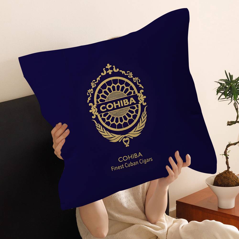 C-Cohibas Cigarette Office Cushion Pillowcase Car Cushion Cover45X45CM Lumbar Pillowcase Sofa Pillowcover